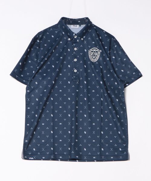FILA GOLF（フィラゴルフ ）の「FILA GOLF/フィラ ゴルフ ゴルフウェア 接触冷感 遮熱 飛び柄 半袖 シャツ Tシャツ（Tシャツ/カットソー・メンズ・イエロー/ホワイト/ネイビー・LL/M/L）」の5枚目の写真