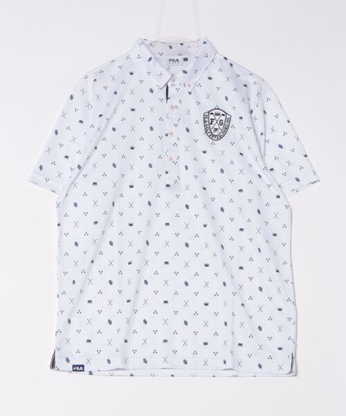 FILA GOLF（フィラゴルフ ）の「FILA GOLF/フィラ ゴルフ ゴルフウェア 接触冷感 遮熱 飛び柄 半袖 シャツ Tシャツ（Tシャツ/カットソー・メンズ・イエロー/ホワイト/ネイビー・LL/M/L）」の12枚目の写真