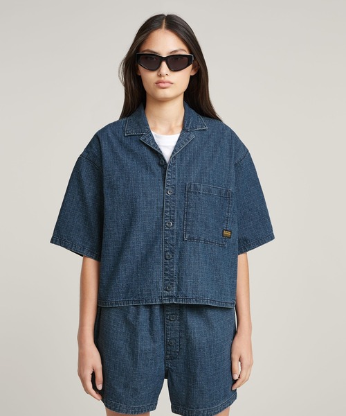 G-STAR RAW (ジースターロゥ) SLEEVELESS MOCK NECK TOP (ノースリーブモックネックトップ) サステナブル ノースリーブ プルオーバー シャツ G-STAR RAW (ジースターロゥ) BOXY SLEEVELESS T-SHIRT