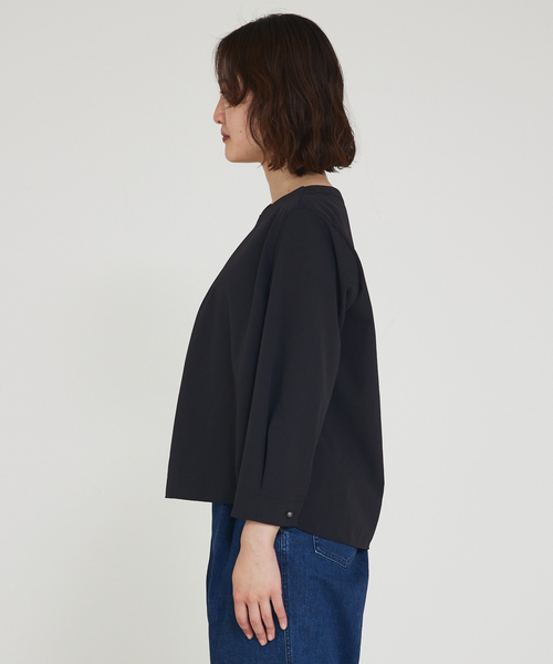 qualite（カリテ）の「2WAYストレッチタックブラウス/オフィスカジュアル（シャツ/ブラウス・レディース・ブラック/オフホワイト・フリー）」の17枚目の写真