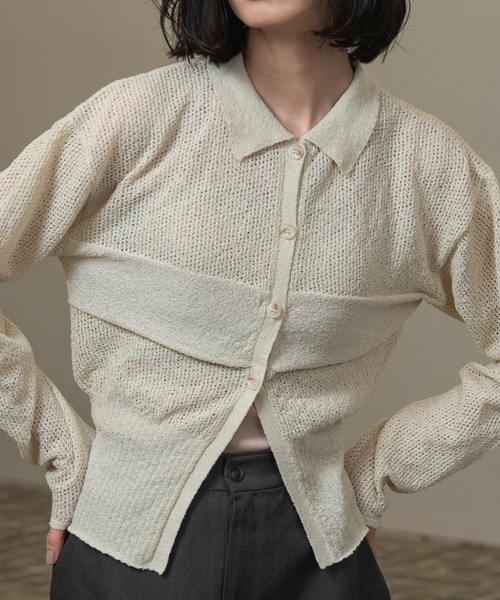 pattern compact sleeve hole knit / パターンコンパクト