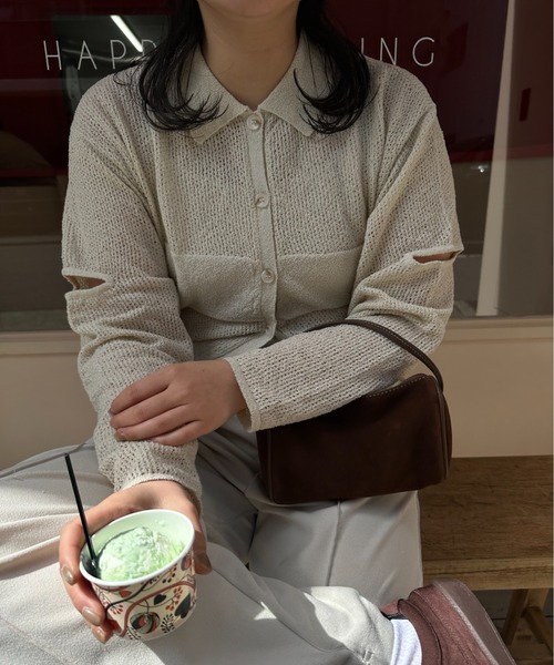 pattern compact sleeve hole knit / パターンコンパクト