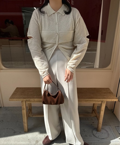 pattern compact sleeve hole knit / パターンコンパクト