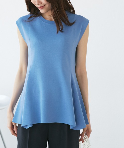 ROPE' PICNIC（ロペピクニック）の「【洗濯機OK・アンチピリング】八方映えニット ペプラムニットプルオーバー（ニット/セーター・レディース・ブラック/ブラウン/グレー/ブルー系その他4・38）」の4枚目の写真