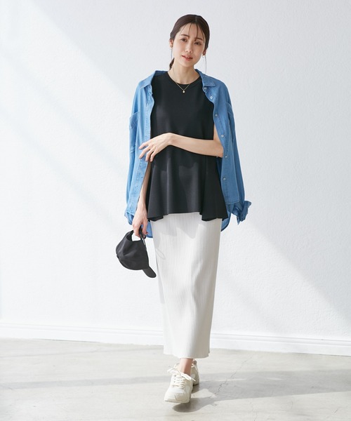 ROPE' PICNIC（ロペピクニック）の「【洗濯機OK・アンチピリング】八方映えニット ペプラムニットプルオーバー（ニット/セーター・レディース・ブラック/ブラウン/グレー/ブルー系その他4・38）」の5枚目の写真