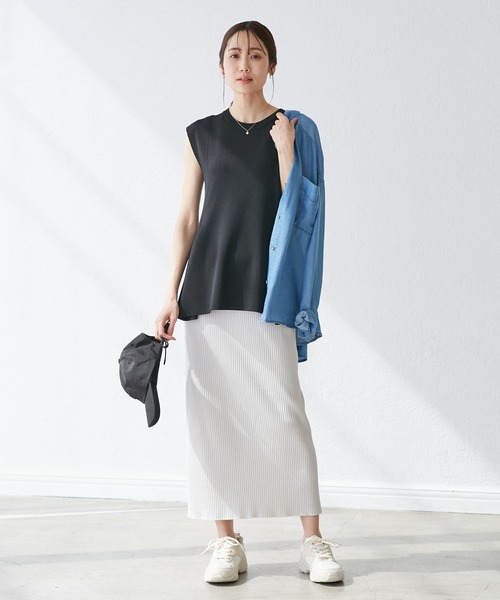 ROPE' PICNIC（ロペピクニック）の「【洗濯機OK・アンチピリング】八方映えニット ペプラムニットプルオーバー（ニット/セーター・レディース・ブラック/ブラウン/グレー/ブルー系その他4・38）」の6枚目の写真