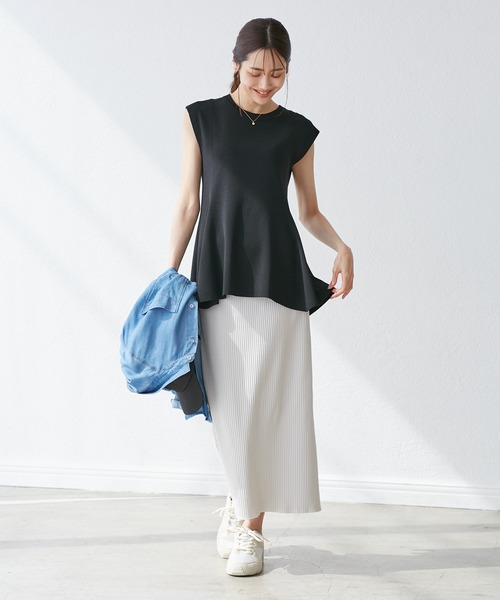 ROPE' PICNIC（ロペピクニック）の「【洗濯機OK・アンチピリング】八方映えニット ペプラムニットプルオーバー（ニット/セーター・レディース・ブラック/ブラウン/グレー/ブルー系その他4・38）」の7枚目の写真