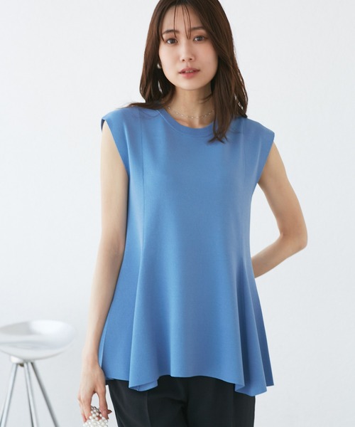 ROPE' PICNIC（ロペピクニック）の「【洗濯機OK・アンチピリング】八方映えニット ペプラムニットプルオーバー（ニット/セーター・レディース・ブラック/ブラウン/グレー/ブルー系その他4・38）」の18枚目の写真