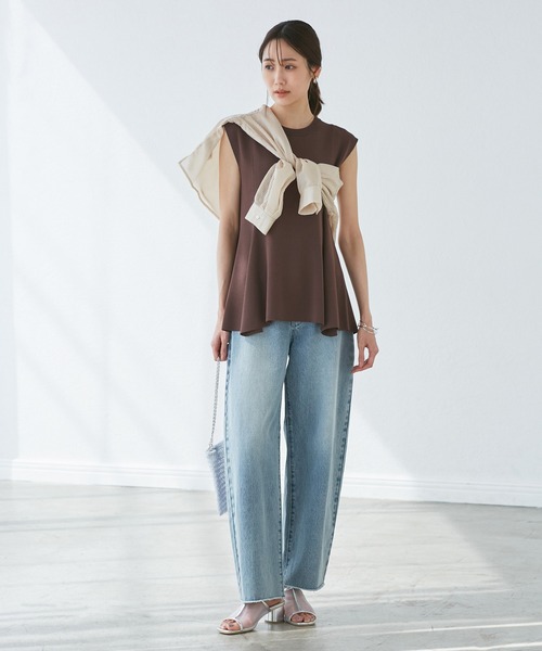 ROPE' PICNIC（ロペピクニック）の「【洗濯機OK・アンチピリング】八方映えニット ペプラムニットプルオーバー（ニット/セーター・レディース・ブラック/ブラウン/グレー/ブルー系その他4・38）」の13枚目の写真