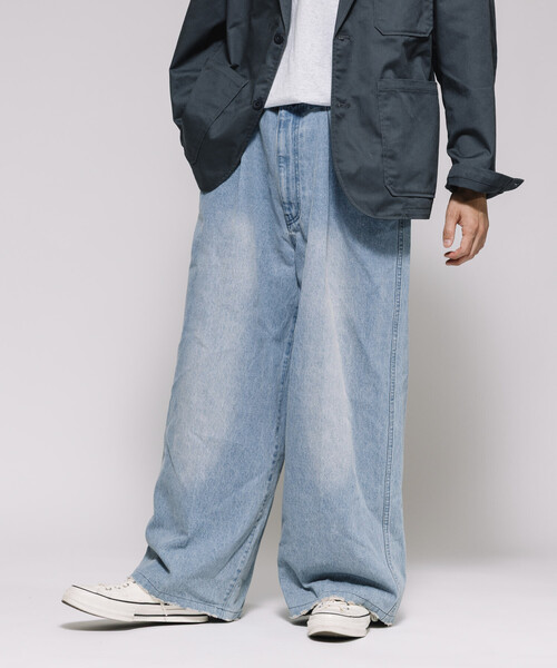 Firsthand（ファーストハンド）の「Firsthand/ファーストハンド ワイドシルエット ストレートデニム（デニムパンツ・メンズ・ブルー/ネイビー・MEDIUM/LARGE）」の4枚目の写真