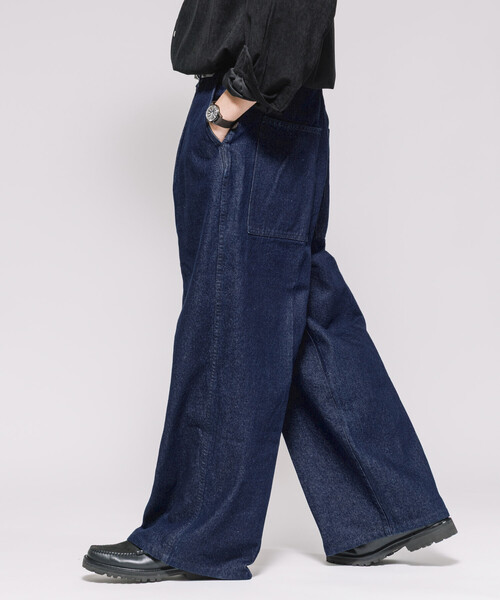 Firsthand（ファーストハンド）の「Firsthand/ファーストハンド ワイドシルエット ストレートデニム（デニムパンツ・メンズ・ブルー/ネイビー・MEDIUM/LARGE）」の10枚目の写真