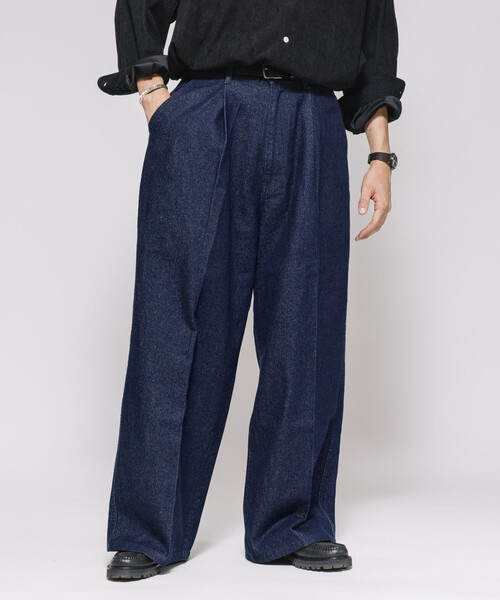 Firsthand（ファーストハンド）の「Firsthand/ファーストハンド ワイドシルエット ストレートデニム（デニムパンツ・メンズ・ブルー/ネイビー・MEDIUM/LARGE）」の12枚目の写真