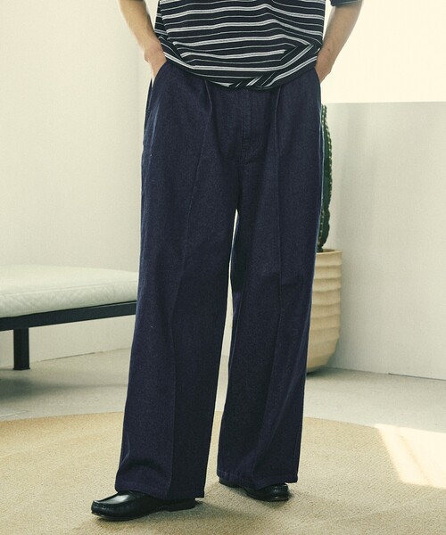 Firsthand（ファーストハンド）の「Firsthand/ファーストハンド ワイドシルエット ストレートデニム（デニムパンツ・メンズ・ブルー/ネイビー・MEDIUM/LARGE）」の3枚目の写真