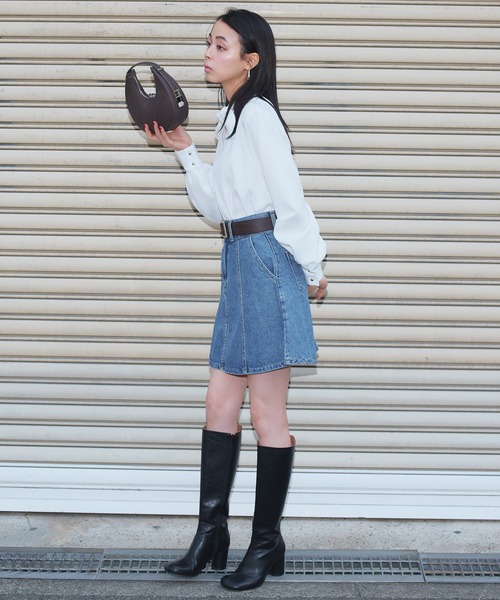 Narcissus（ナルシス）の「デニムフレアミニスカート（スカート・レディース・ブルー・FREE）」の3枚目の写真