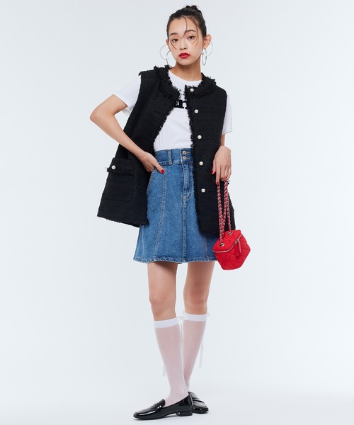 Narcissus（ナルシス）の「デニムフレアミニスカート（スカート・レディース・ブルー・FREE）」の5枚目の写真