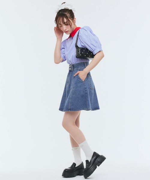 Narcissus（ナルシス）の「デニムフレアミニスカート（スカート・レディース・ブルー・FREE）」の13枚目の写真