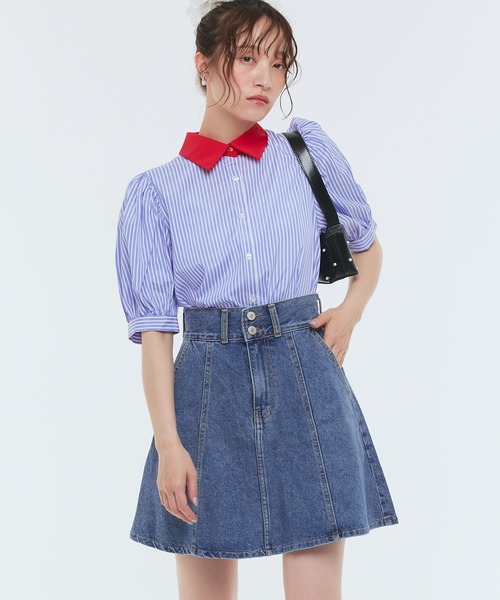 Narcissus（ナルシス）の「デニムフレアミニスカート（スカート・レディース・ブルー・FREE）」の17枚目の写真