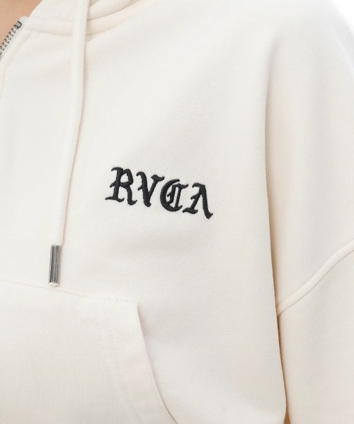 RVCA(ルーカ)の「RVCA レディース RVCA CROPPED ZIP HOODIE パーカー 【2025年春夏モデル】/ルーカセットアップ対応ジップアップショート丈フードパーカー(パーカー・レディース・ホワイト系その他/ブラック・MEDIUM/SMALL)」の7枚目の写真