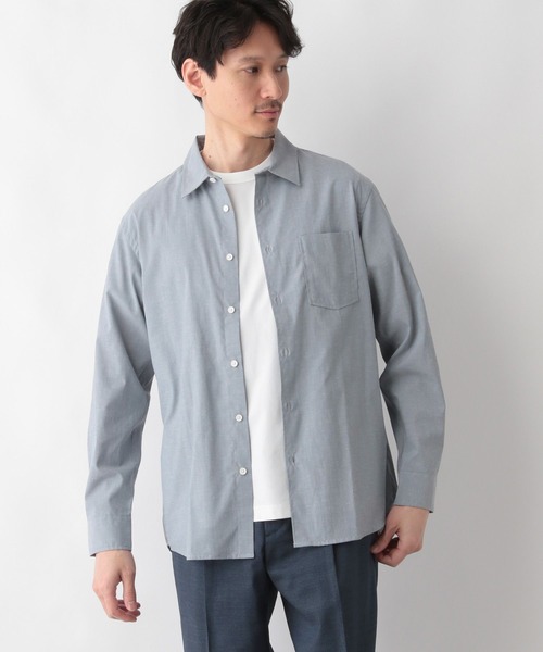 GLOBAL WORK（グローバルワーク）の「イージーケアサラサラリネンシャツ/252024（シャツ/ブラウス・メンズ・ミント/その他/ブルー/ライトベージュ/スカイブルー・SMALL/LARGE/X-LARGE/MEDIUM）」の5枚目の写真