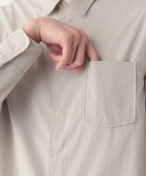 GLOBAL WORK（グローバルワーク）の「イージーケアサラサラリネンシャツ/252024（シャツ/ブラウス・メンズ・ミント/その他/ブルー/ライトベージュ/スカイブルー・SMALL/LARGE/X-LARGE/MEDIUM）」の17枚目の写真