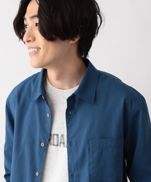 GLOBAL WORK（グローバルワーク）の「イージーケアサラサラリネンシャツ/252024（シャツ/ブラウス・メンズ・ミント/その他/ブルー/ライトベージュ/スカイブルー・SMALL/LARGE/X-LARGE/MEDIUM）」の6枚目の写真