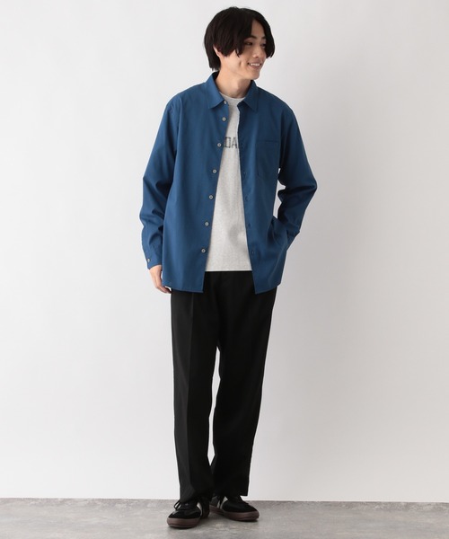 GLOBAL WORK（グローバルワーク）の「イージーケアサラサラリネンシャツ/252024（シャツ/ブラウス・メンズ・ミント/その他/ブルー/ライトベージュ/スカイブルー・SMALL/LARGE/X-LARGE/MEDIUM）」の7枚目の写真