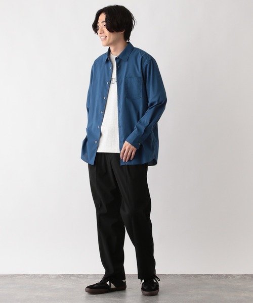 GLOBAL WORK（グローバルワーク）の「イージーケアサラサラリネンシャツ/252024（シャツ/ブラウス・メンズ・ミント/その他/ブルー/ライトベージュ/スカイブルー・SMALL/LARGE/X-LARGE/MEDIUM）」の8枚目の写真