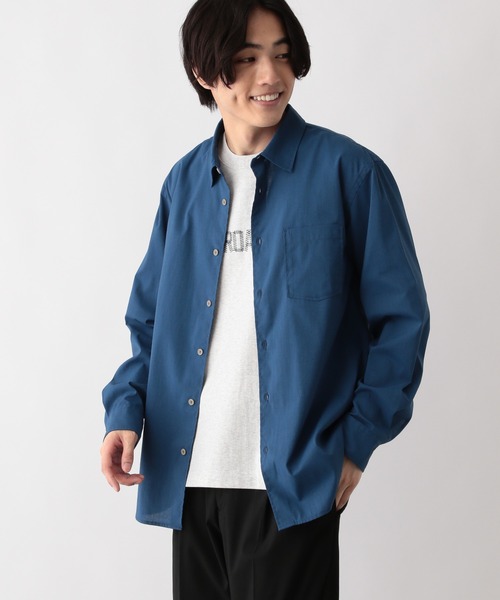 GLOBAL WORK（グローバルワーク）の「イージーケアサラサラリネンシャツ/252024（シャツ/ブラウス・メンズ・ミント/その他/ブルー/ライトベージュ/スカイブルー・SMALL/LARGE/X-LARGE/MEDIUM）」の9枚目の写真