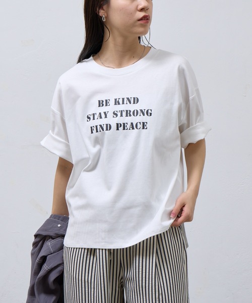 COLONY 2139(コロニートゥーワンスリーナイン)の「スマートラウンド半袖ロゴTシャツBEKIND(Tシャツ/カットソー・レディース・グレー/イエロー/ブラック/ホワイト/ブラウン・FREE)」の7枚目の写真