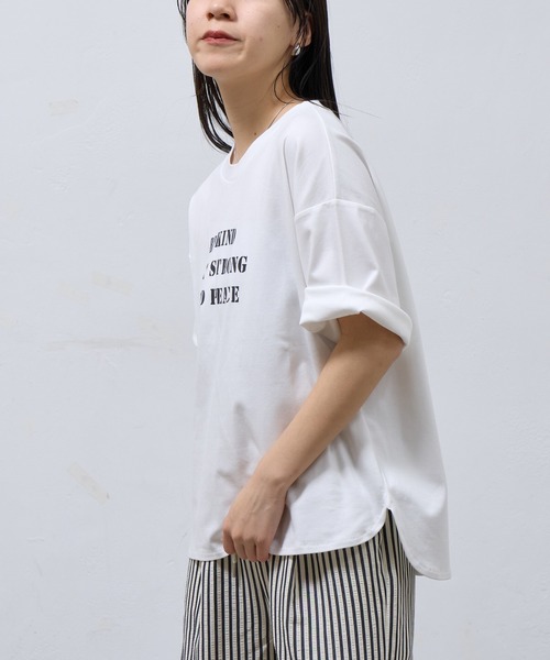 COLONY 2139(コロニートゥーワンスリーナイン)の「スマートラウンド半袖ロゴTシャツBEKIND(Tシャツ/カットソー・レディース・グレー/イエロー/ブラック/ホワイト/ブラウン・FREE)」の10枚目の写真