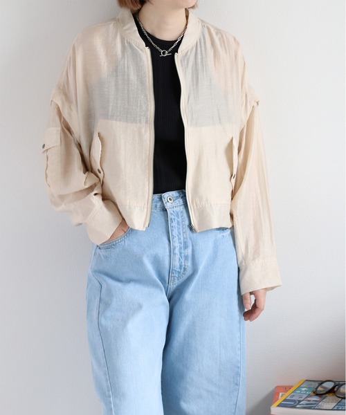 cepo(セポ)の「〈セットアップ対応〉〈2way〉シアーリネンマルチブルゾン(ブルゾン・レディース・オフホワイト/ブラック/オリーブ・M)」の18枚目の写真