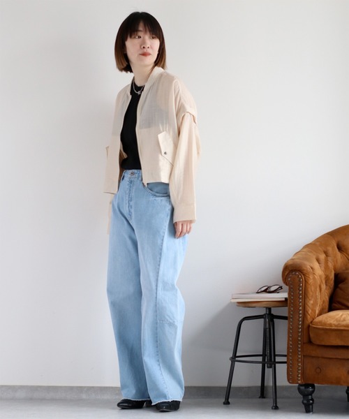 cepo(セポ)の「〈セットアップ対応〉〈2way〉シアーリネンマルチブルゾン(ブルゾン・レディース・オフホワイト/ブラック/オリーブ・M)」の12枚目の写真