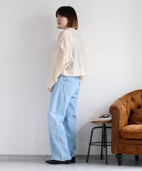 cepo(セポ)の「〈セットアップ対応〉〈2way〉シアーリネンマルチブルゾン(ブルゾン・レディース・オフホワイト/ブラック/オリーブ・M)」の13枚目の写真