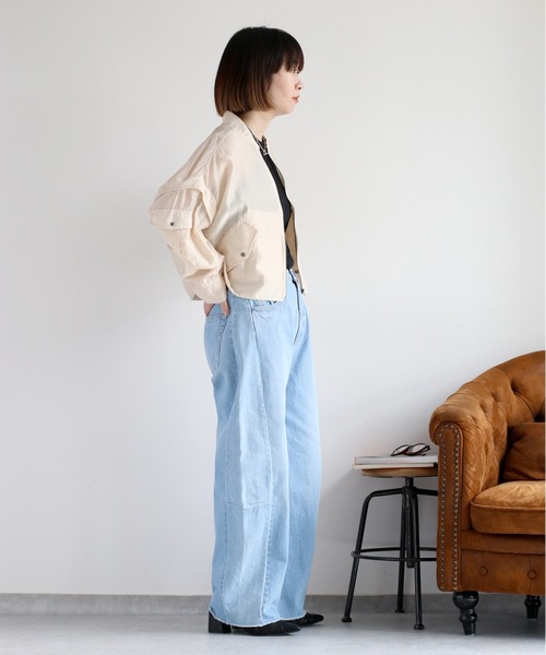 cepo(セポ)の「〈セットアップ対応〉〈2way〉シアーリネンマルチブルゾン(ブルゾン・レディース・オフホワイト/ブラック/オリーブ・M)」の15枚目の写真