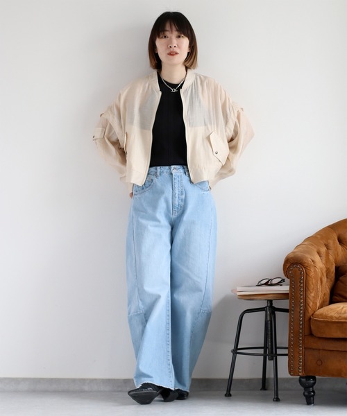 cepo(セポ)の「〈セットアップ対応〉〈2way〉シアーリネンマルチブルゾン(ブルゾン・レディース・オフホワイト/ブラック/オリーブ・M)」の16枚目の写真