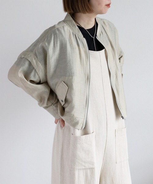 cepo(セポ)の「〈セットアップ対応〉〈2way〉シアーリネンマルチブルゾン(ブルゾン・レディース・オフホワイト/ブラック/オリーブ・M)」の10枚目の写真