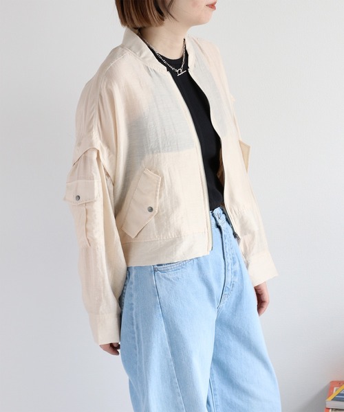 cepo(セポ)の「〈セットアップ対応〉〈2way〉シアーリネンマルチブルゾン(ブルゾン・レディース・オフホワイト/ブラック/オリーブ・M)」の21枚目の写真