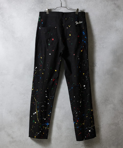 ペインページ HAND PAINTED CHAIN STITCH LOGO SLIM TAPERED PAINTER PANTS