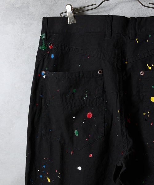 NUMBER (N)INE ペイントパンツ セール】HAND PAINTED CHAIN STITCH LOGO SLIM TAPERED PAINTER PANTS