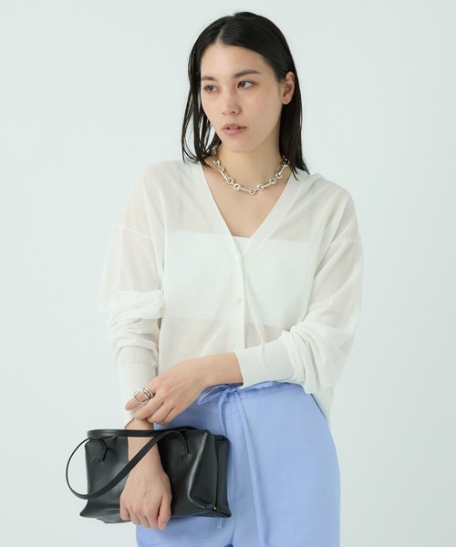 Chaos（カオス）の「Chaos(カオス)/キルシェニットカーディガン（カーディガン/ボレロ・レディース・ホワイト/ピンク/ブラック・FREE）」の2枚目の写真