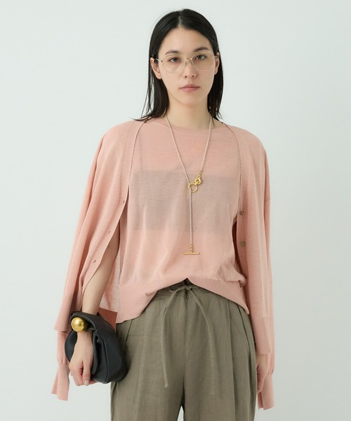 Chaos（カオス）の「Chaos(カオス)/キルシェニットカーディガン（カーディガン/ボレロ・レディース・ホワイト/ピンク/ブラック・FREE）」の9枚目の写真