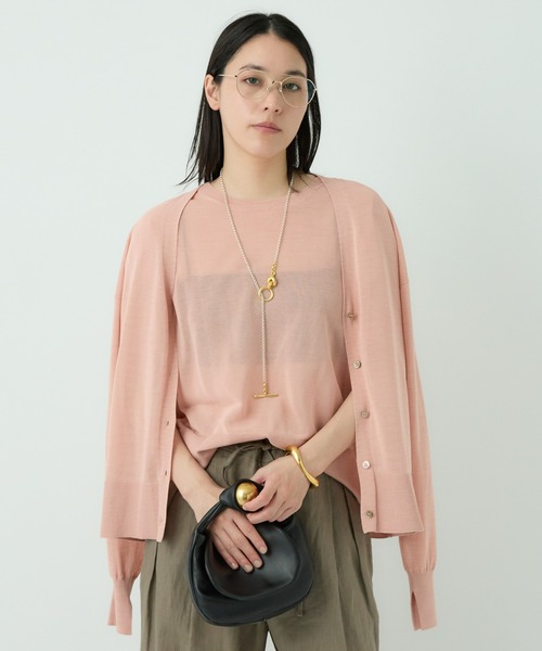 Chaos（カオス）の「Chaos(カオス)/キルシェニットカーディガン（カーディガン/ボレロ・レディース・ホワイト/ピンク/ブラック・FREE）」の10枚目の写真