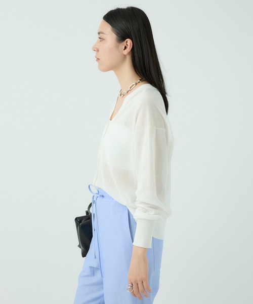 Chaos（カオス）の「Chaos(カオス)/キルシェニットカーディガン（カーディガン/ボレロ・レディース・ホワイト/ピンク/ブラック・FREE）」の21枚目の写真