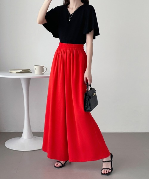 ABITOKYO（アビトーキョー）の「ルーズシルエットワイドパンツ（その他パンツ・レディース・アイボリー/オレンジ/ブラック・L/XL/M）」の5枚目の写真