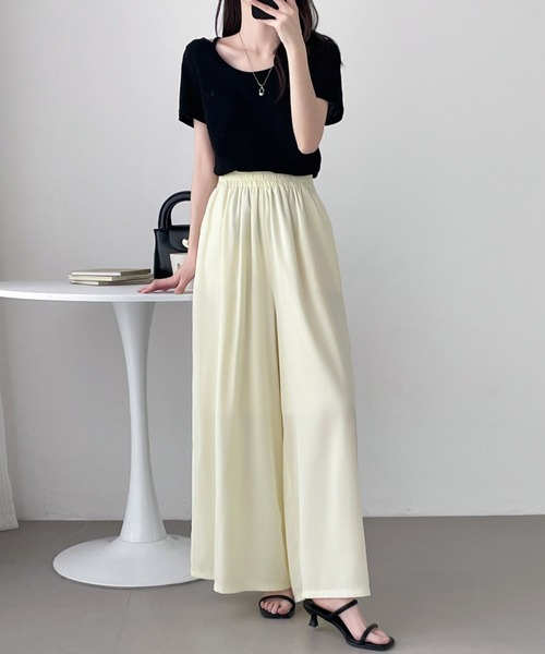 ABITOKYO（アビトーキョー）の「ルーズシルエットワイドパンツ（その他パンツ・レディース・アイボリー/オレンジ/ブラック・L/XL/M）」の14枚目の写真