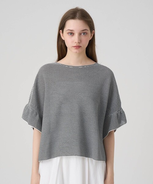 ANAYI（アナイ）の「和紙ガーターフリル袖プルオーバー（ニット/セーター・レディース・ホワイト/ホワイト系その他/ベージュ/ブルー・38/36）」の5枚目の写真