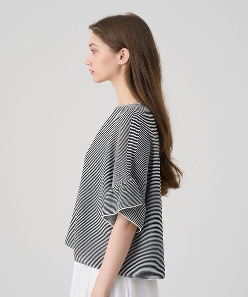 ANAYI（アナイ）の「和紙ガーターフリル袖プルオーバー（ニット/セーター・レディース・ホワイト/ホワイト系その他/ベージュ/ブルー・38/36）」の6枚目の写真