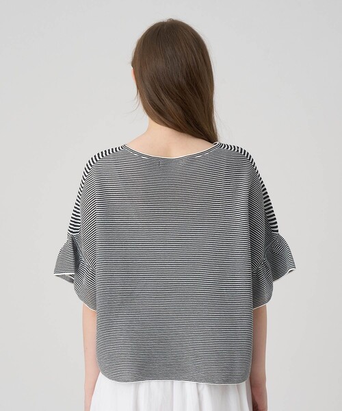 ANAYI（アナイ）の「和紙ガーターフリル袖プルオーバー（ニット/セーター・レディース・ホワイト/ホワイト系その他/ベージュ/ブルー・38/36）」の7枚目の写真