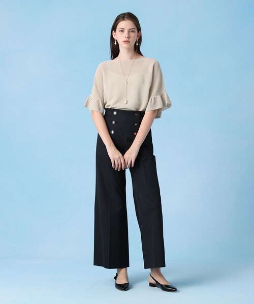 ANAYI（アナイ）の「和紙ガーターフリル袖プルオーバー（ニット/セーター・レディース・ホワイト/ホワイト系その他/ベージュ/ブルー・38/36）」の18枚目の写真