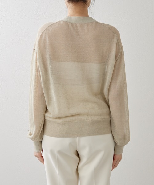 【未使用】Whim Gazette ウィム ガゼット リネンカーディガン シアー セール】シアーリネンカーディガン（カーディガン/ボレロ